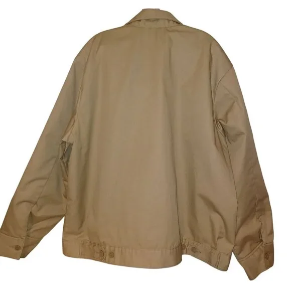 Dickies Mens Eisenhower Beige Quilt Lined Jacket Size 2XLL Front Zip 3 Pockets - Picture 2 of 11
